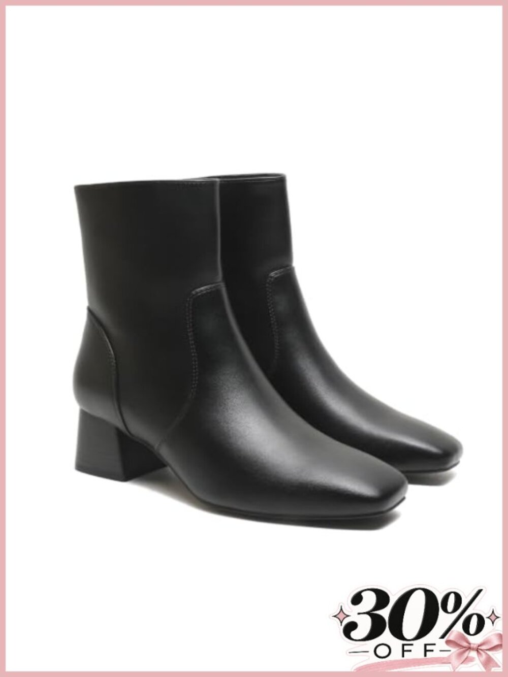 Womens Ankle Boots Low Heel Short Booties Square Toe Dress Fall